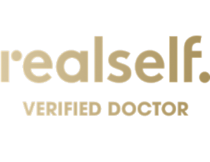 RealSelf verified doctor logo and badge.